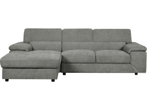 Sofá esquinero de chenilla "London" - 4 plazas - Gris -