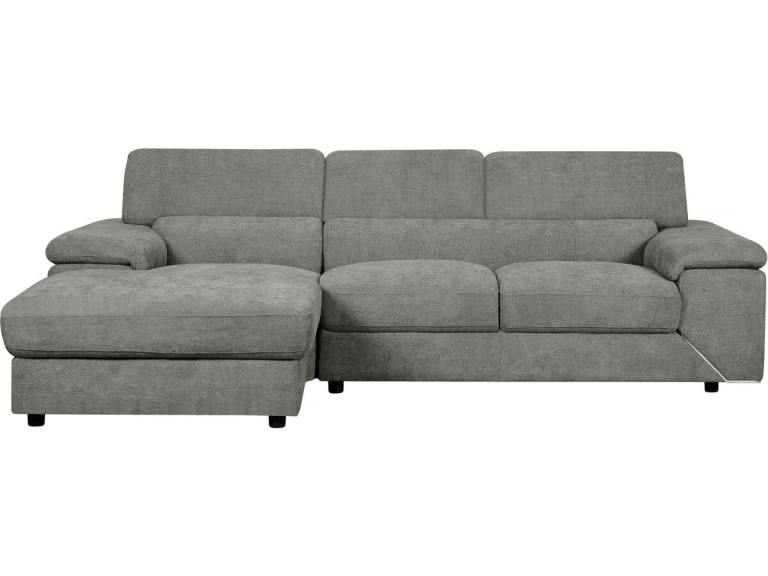 Sofá esquinero de chenilla "London" - 4 plazas - Gris -