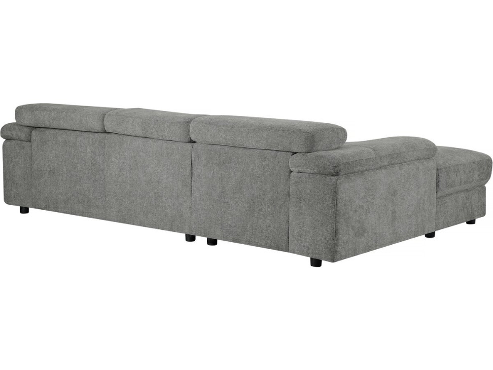 Sofá esquinero de chenilla "London" - 4 plazas - Gris -