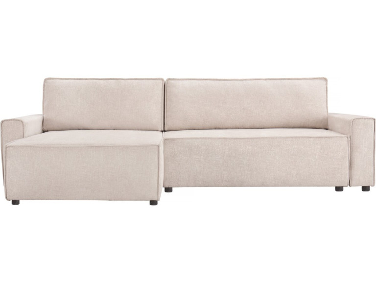 Sofá cama esquinero "Montaigne" de tela texturizada - 4 plazas - Beige