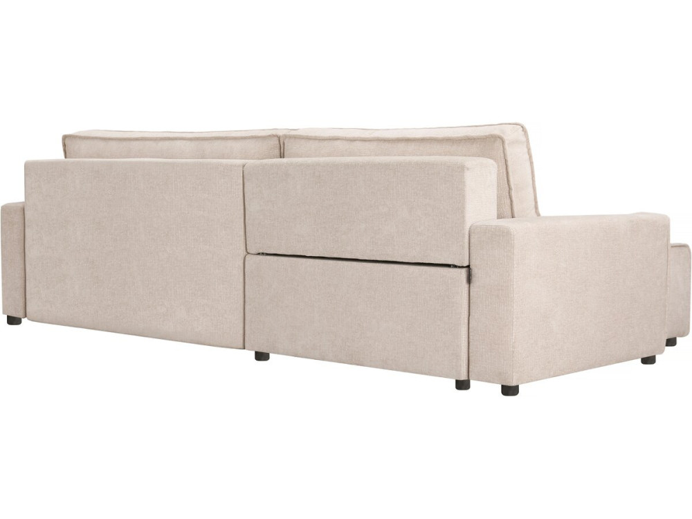 Sofá cama esquinero "Montaigne" de tela texturizada - 4 plazas - Beige