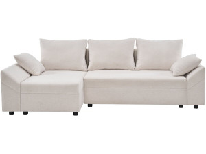 Sofá esquinero convertible y reversible "Vaugirard II" en tejido texturizado - 3 plazas - Beige