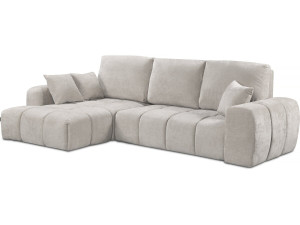 Sofá cama esquinero izquierdo en tejido chenilla "Verneuil" - 3 plazas - Beige
