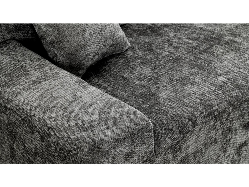 Sofá esquinero de tela texturizada «Tessaro» - 4 plazas - Gris