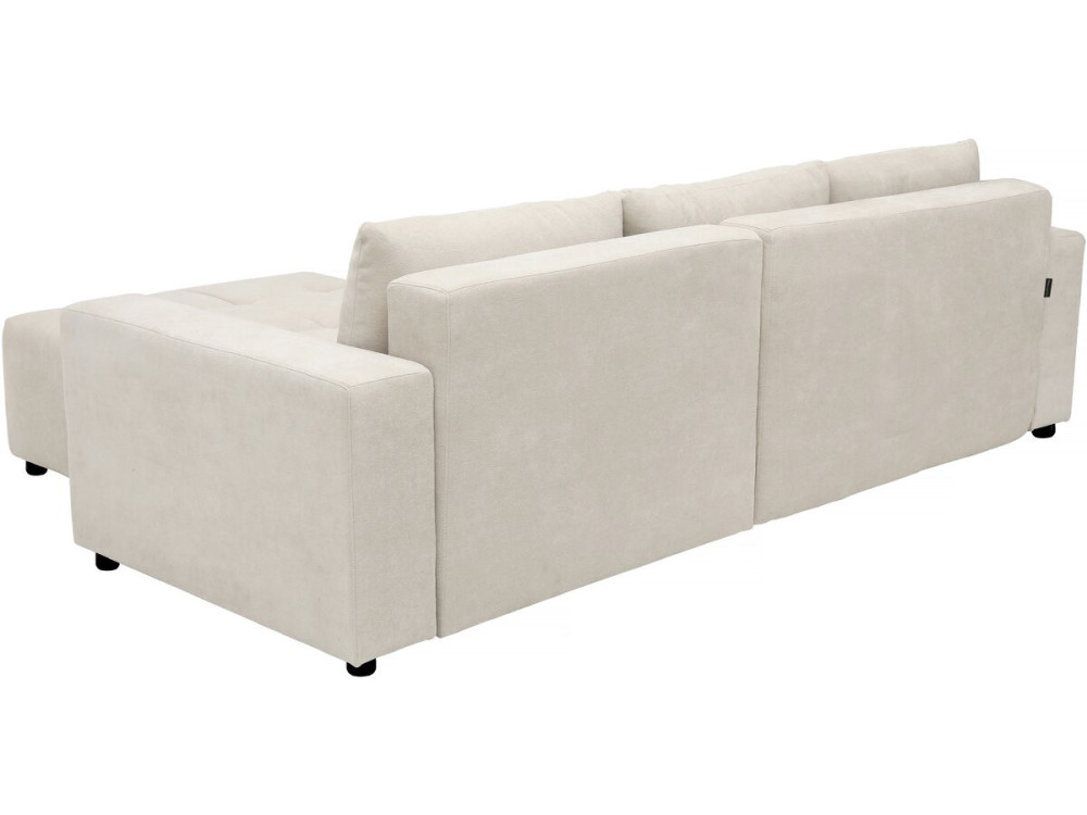 Sofá cama esquinero "George" 4 plazas estilo burbuja en tejido chenilla - Beige