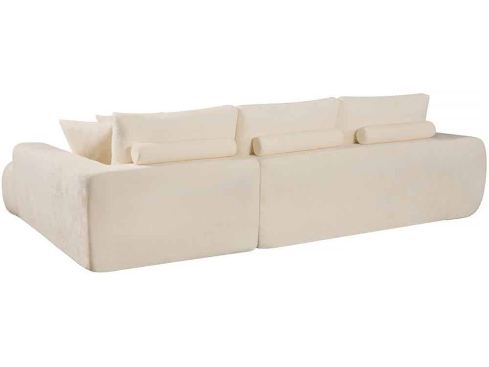 Sofá esquinero derecho "Sidonie" en tejido burbuja - 4 plazas - Beige