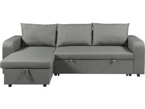 Sofá esquinero de tela reversible/convertible "Victor" - 3 plazas - Gris