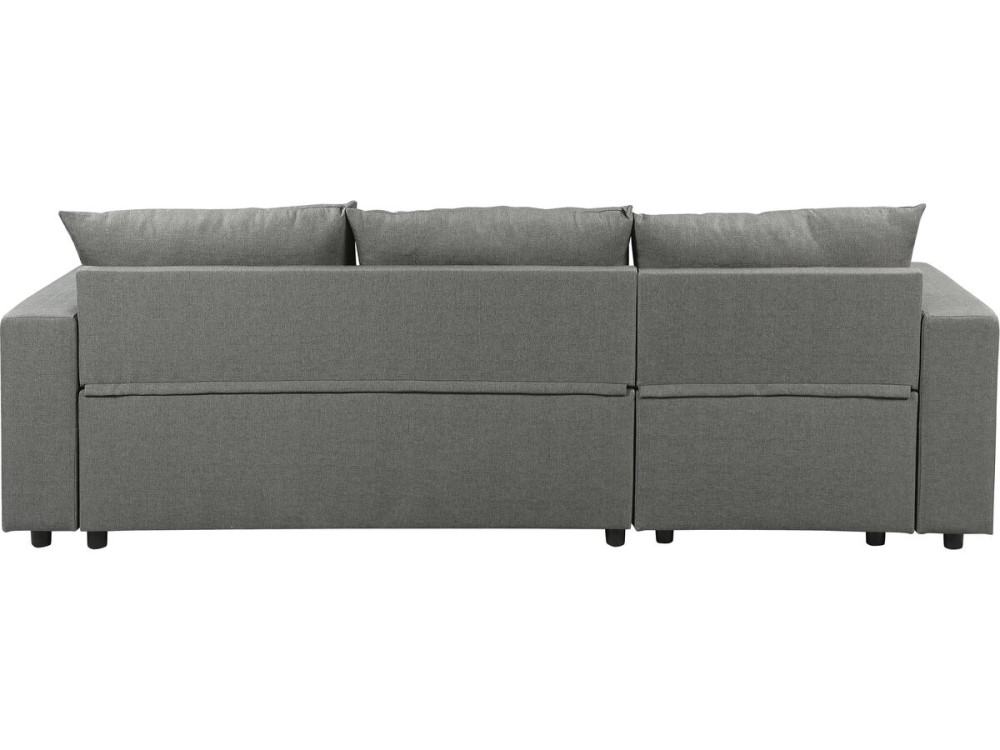 Sofá esquinero de tela reversible/convertible "Victor" - 3 plazas - Gris