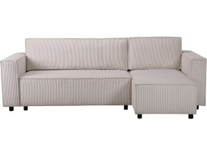 Sofá esquinero de pana "Montaigne S" - 3 plazas - Beige