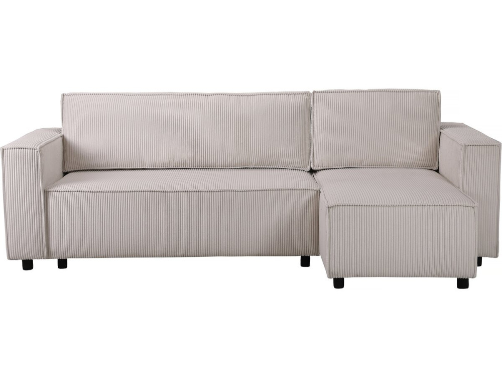 Sofá esquinero de pana "Montaigne S" - 3 plazas - Beige