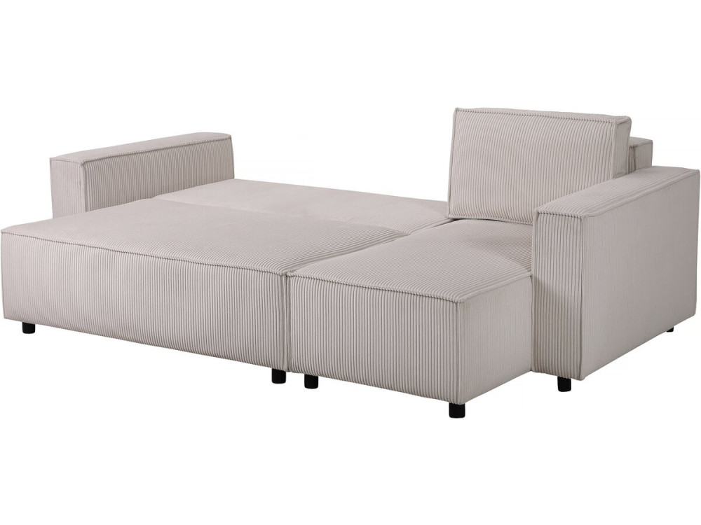Sofá esquinero de pana "Montaigne S" - 3 plazas - Beige