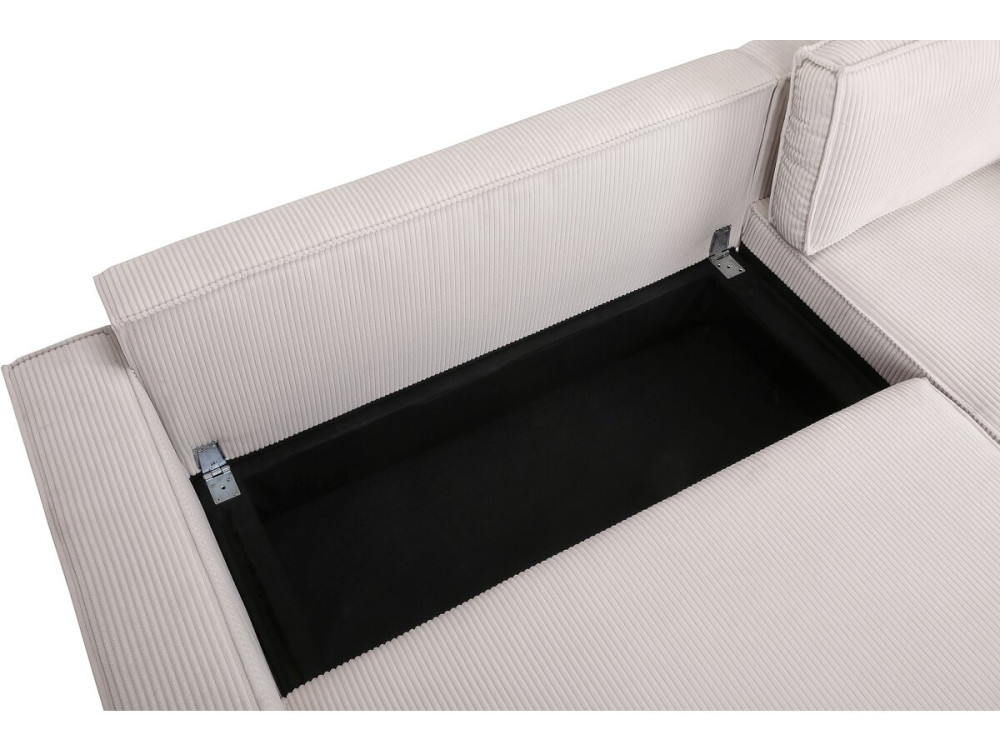 Sofá esquinero de pana "Montaigne S" - 3 plazas - Beige