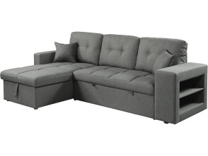 Axel" sofá convertible/reversible esquinero de tela burbuja - 3 plazas - Gris