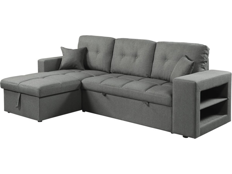 Axel" sofá convertible/reversible esquinero de tela burbuja - 3 plazas - Gris