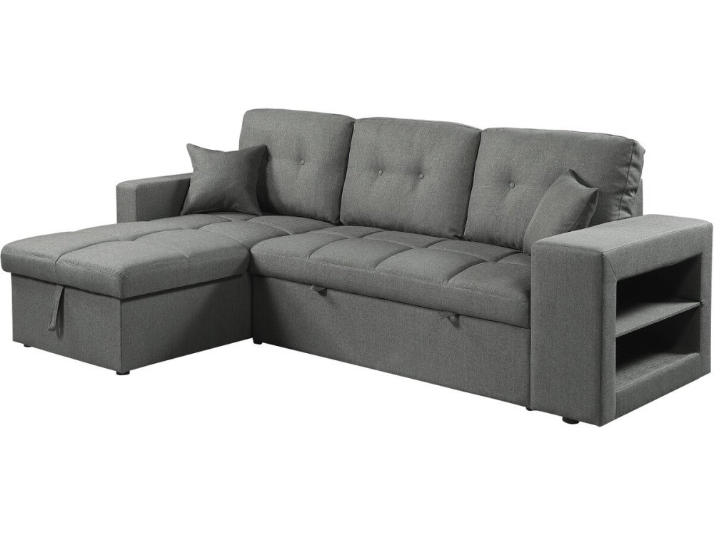 Axel" sofá convertible/reversible esquinero de tela burbuja - 3 plazas - Gris