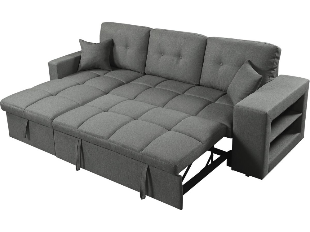 Axel" sofá convertible/reversible esquinero de tela burbuja - 3 plazas - Gris