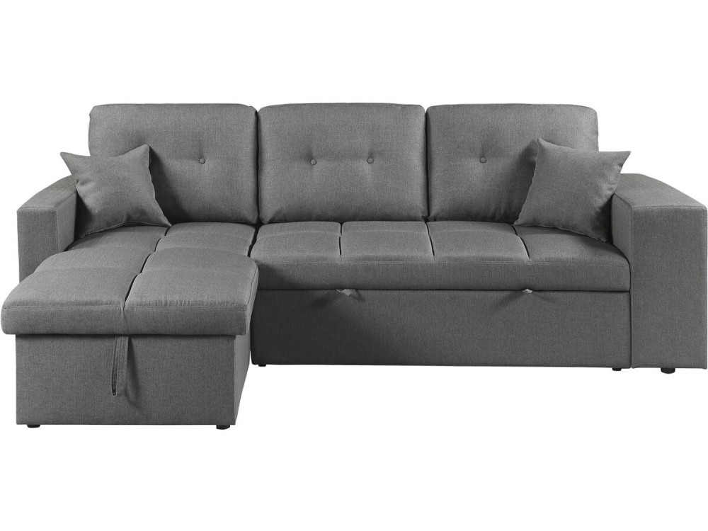 Axel" sofá convertible/reversible esquinero de tela burbuja - 3 plazas - Gris