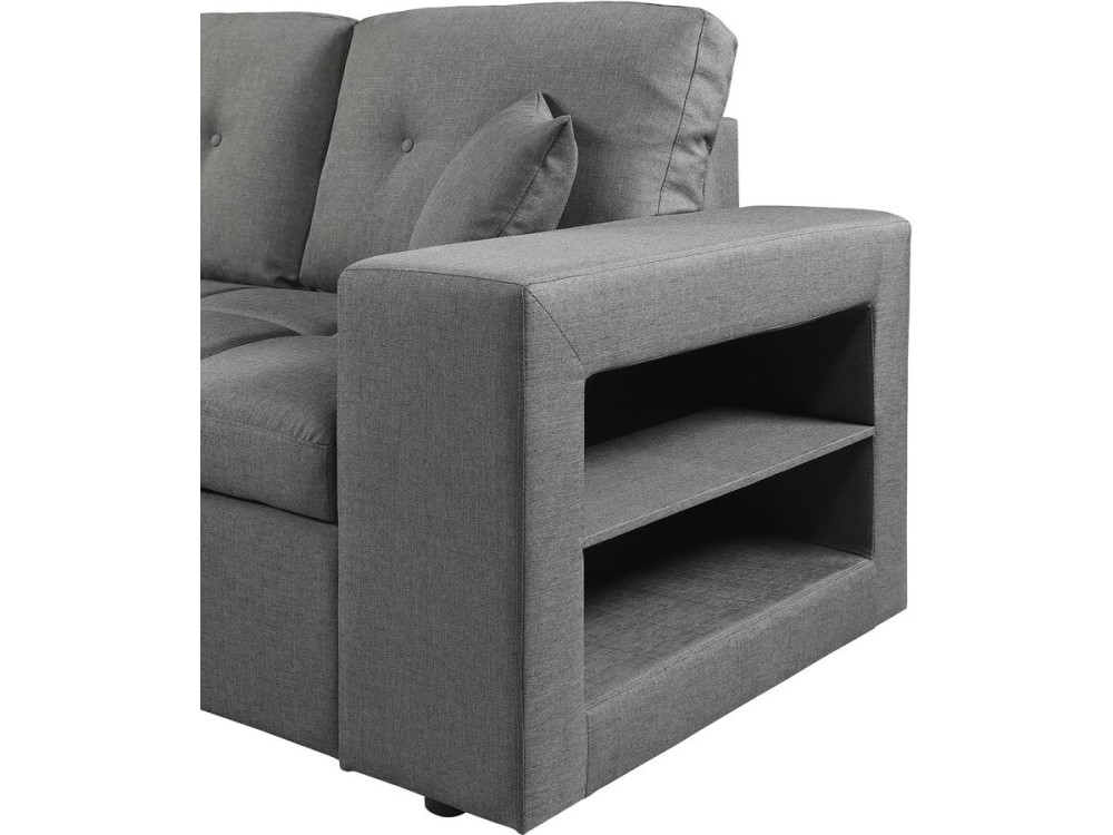 Axel" sofá convertible/reversible esquinero de tela burbuja - 3 plazas - Gris
