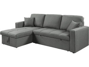 Sofá esquinero convertible/reversible "Alain" estilo burbuja - 3 plazas - Gris