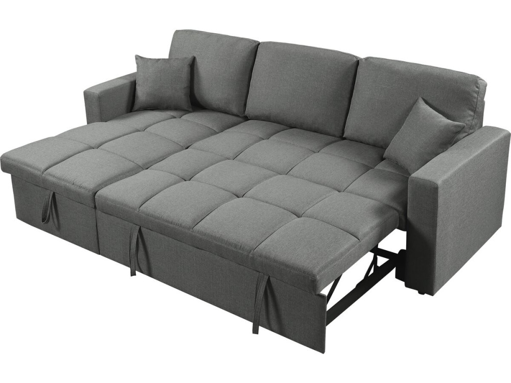 Sofá esquinero convertible/reversible "Alain" estilo burbuja - 3 plazas - Gris