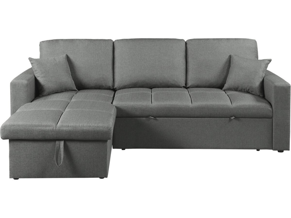 Sofá esquinero convertible/reversible "Alain" estilo burbuja - 3 plazas - Gris