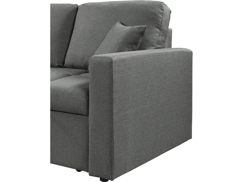 Sofá esquinero convertible/reversible "Alain" estilo burbuja - 3 plazas - Gris
