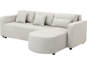 Sofá esquinero convertible/reversible de tela "Charles" - 3 plazas - Beige