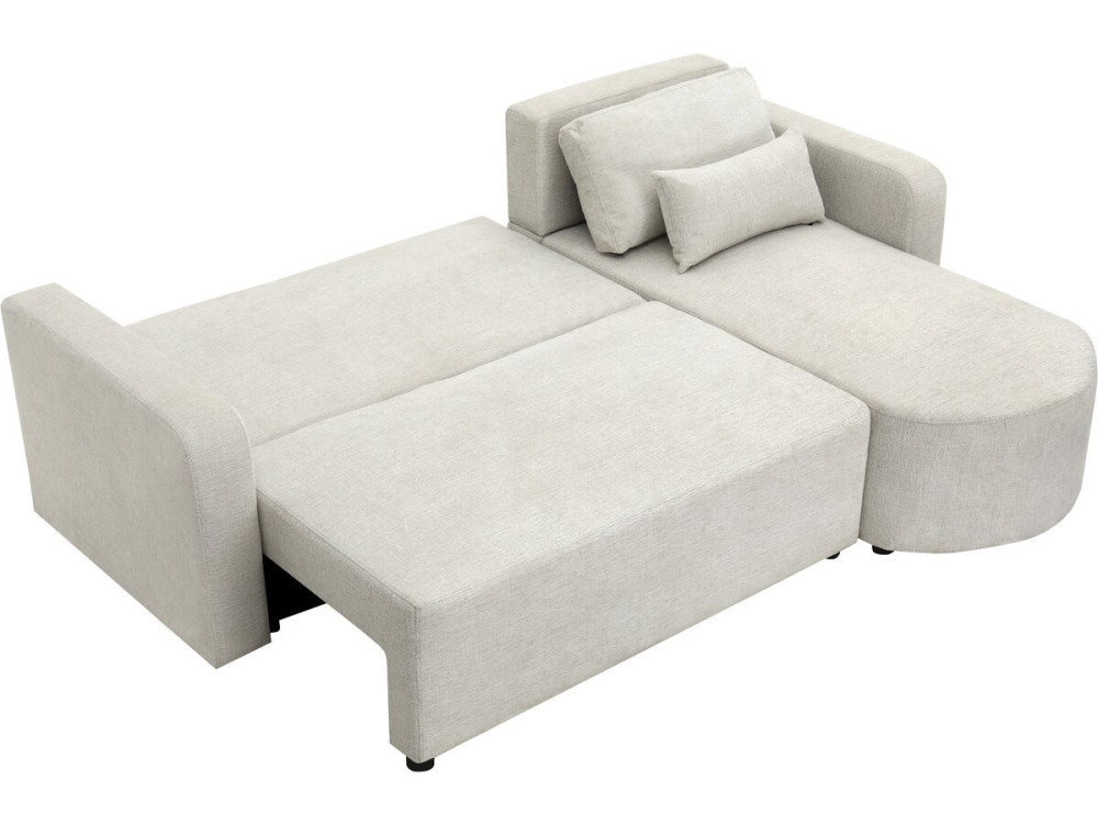 Sofá esquinero convertible/reversible de tela "Charles" - 3 plazas - Beige