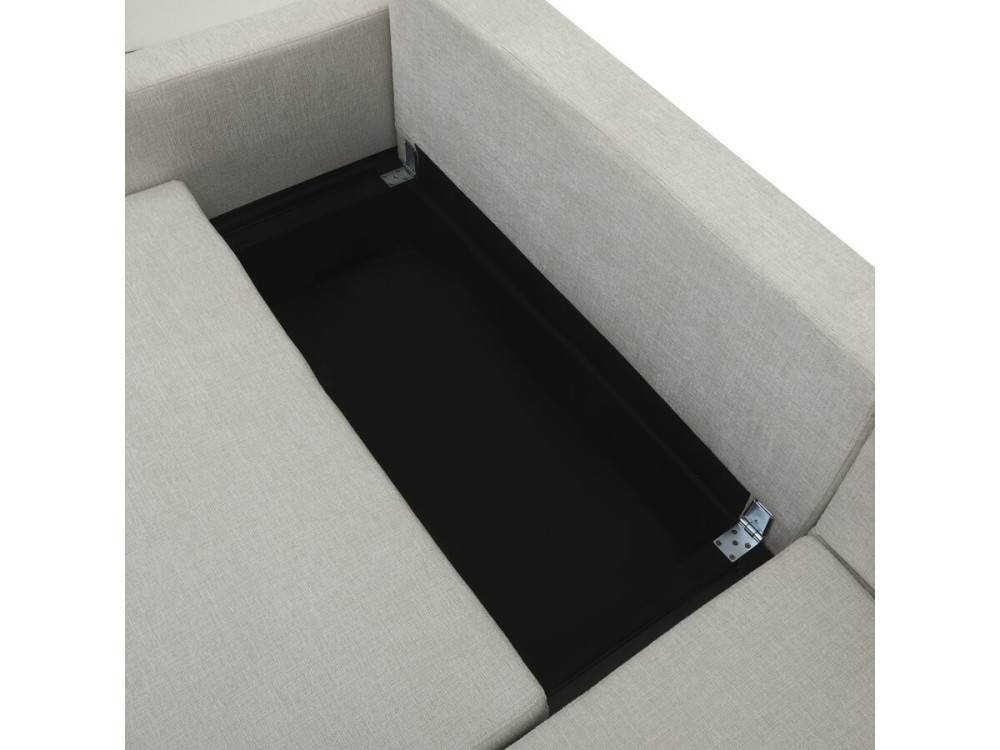 Sofá esquinero convertible/reversible de tela "Charles" - 3 plazas - Beige