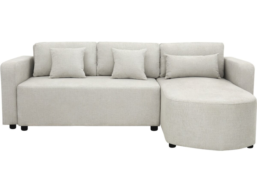 Sofá esquinero convertible/reversible de tela "Charles" - 3 plazas - Beige