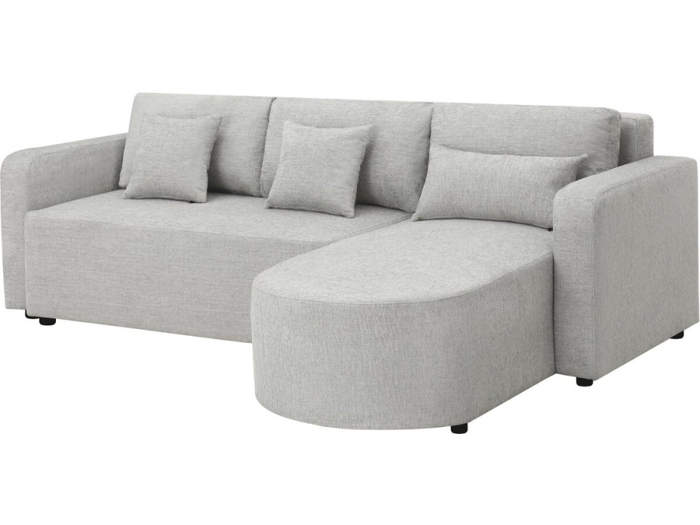 Sofá esquinero convertible y reversible de tela "Charles" - 3 plazas - Gris