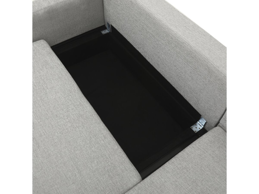 Sofá esquinero convertible y reversible de tela "Charles" - 3 plazas - Gris