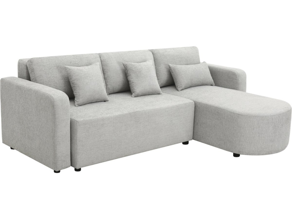 Sofá esquinero convertible y reversible de tela "Charles" - 3 plazas - Gris