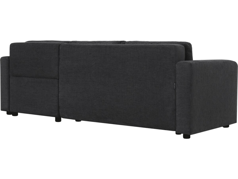 Sofá esquinero convertible/reversible de tela "Charles" - 3 plazas - Negro