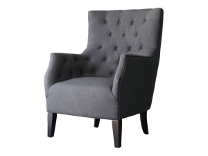 Sillón escandinavo "Duchesse" en tela - Gris