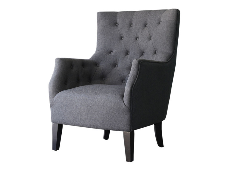 Sillón escandinavo "Duchesse" en tela - Gris