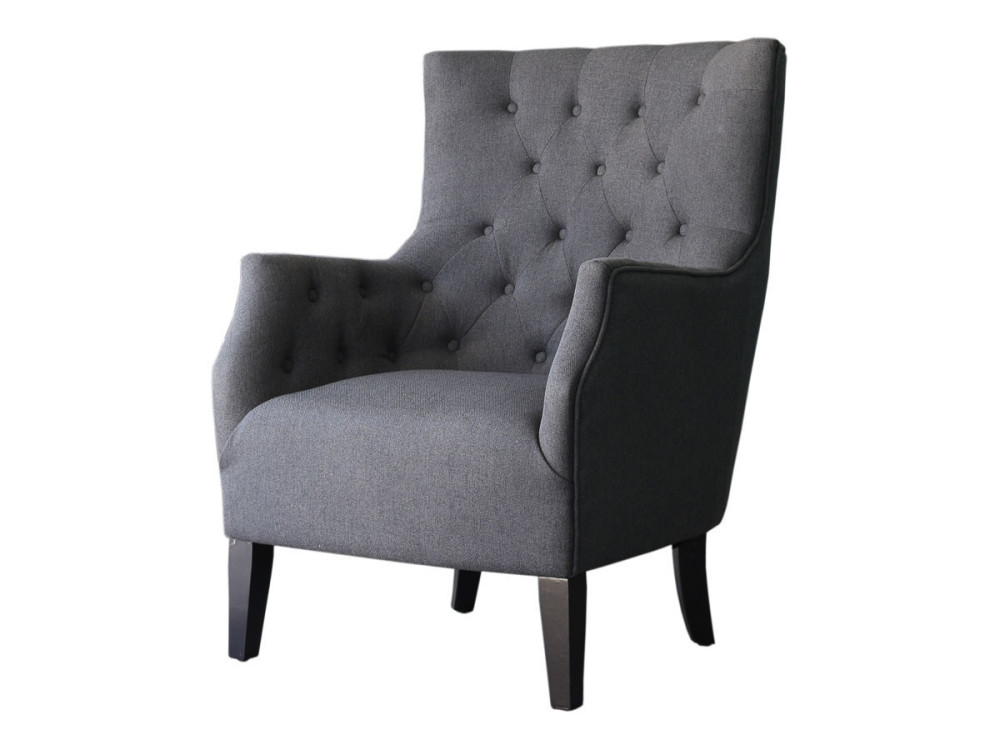 Sillón escandinavo "Duchesse" en tela - Gris