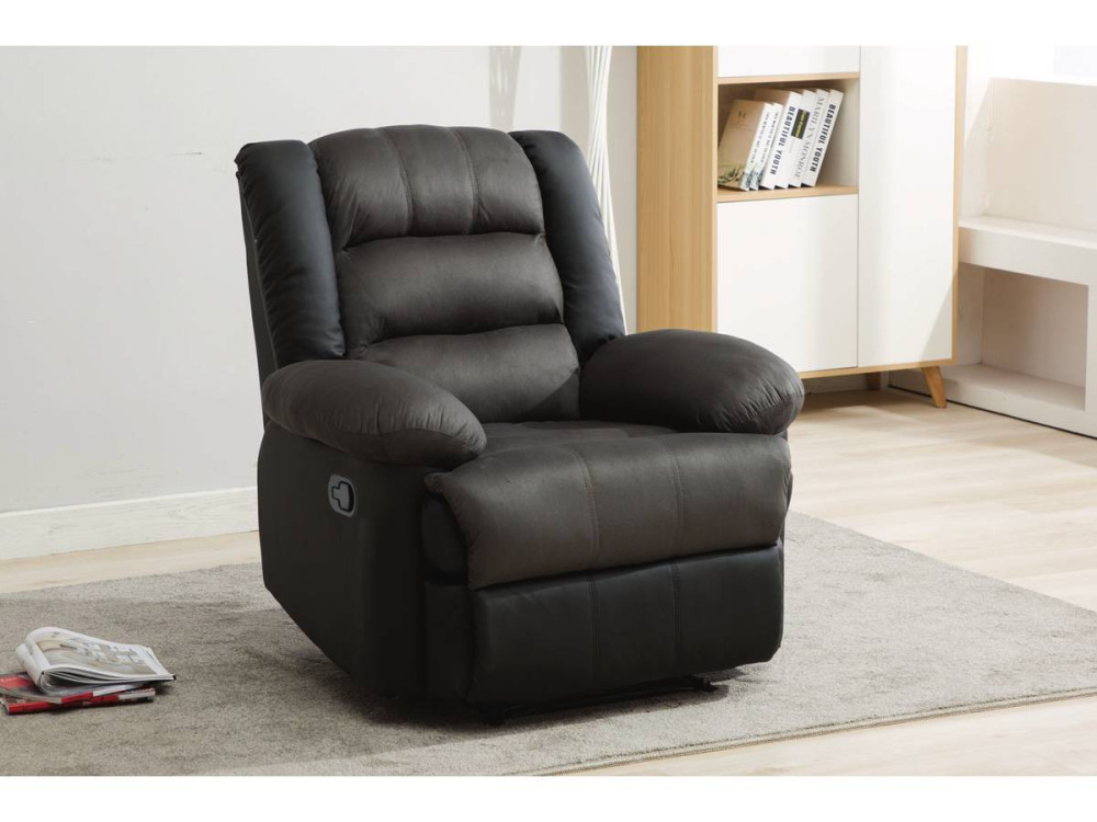Sillón relax "Buckingham" - Negro/Gris oscuro