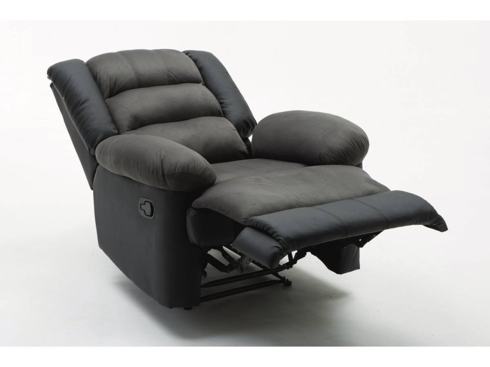 Sillón relax "Buckingham" - Negro/Gris oscuro
