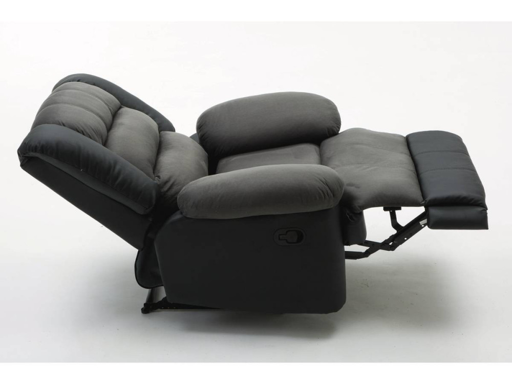 Sillón relax "Buckingham" - Negro/Gris oscuro