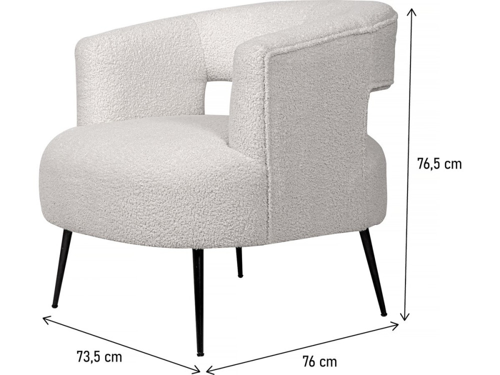 Sillón de rizo "Iris" - Blanco