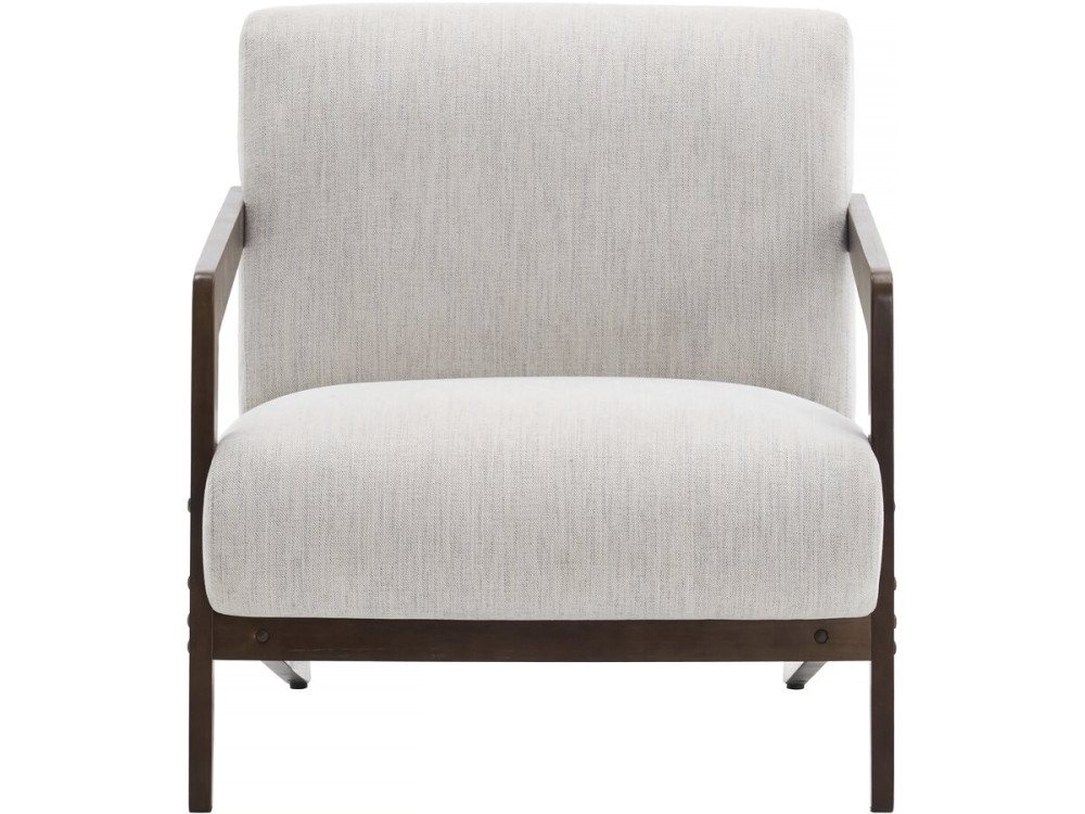 Sillón escandinavo de interior en madera y tela "Lena" - Beige