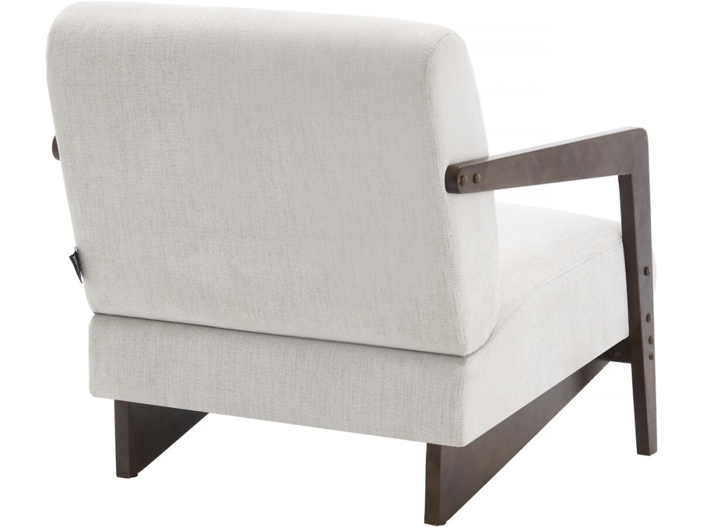 Sillón escandinavo de interior en madera y tela "Lena" - Beige