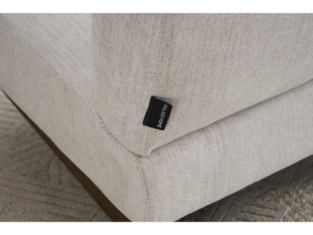 Sillón escandinavo de interior en madera y tela "Lena" - Beige