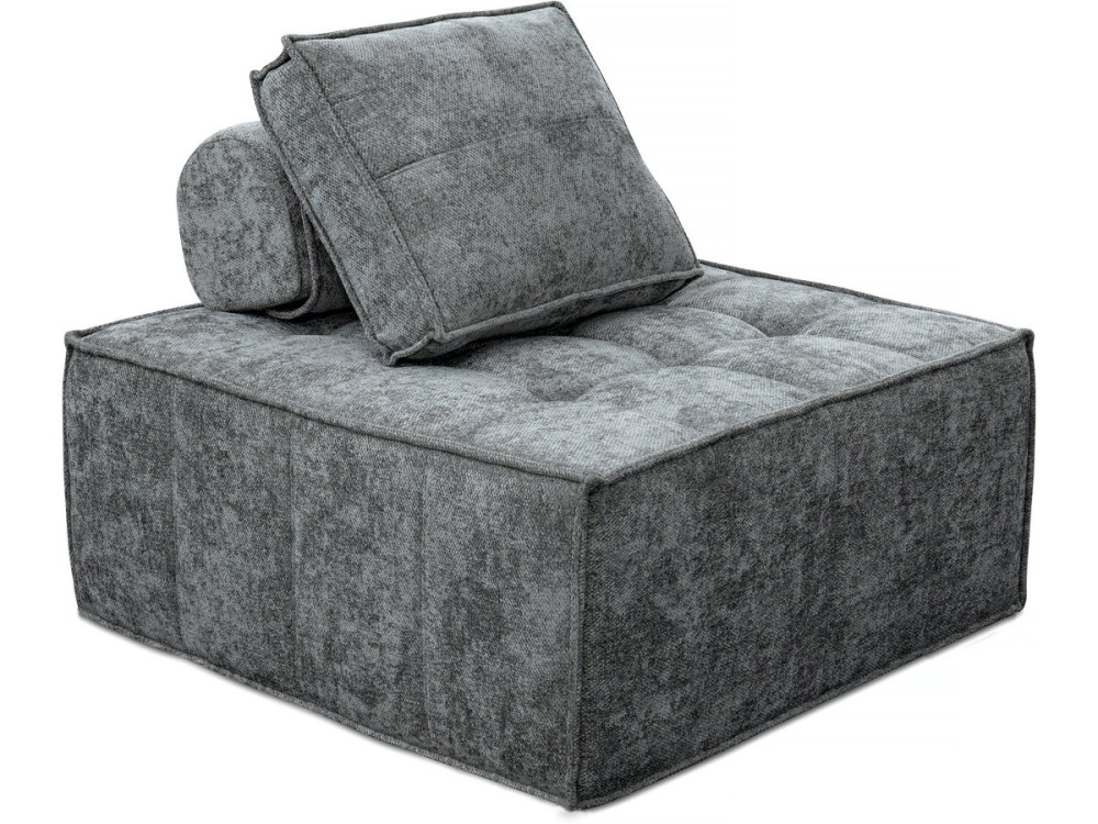 Sillón de tela texturizada «Velluto» - 96 x 100 x 89 cm - Gris
