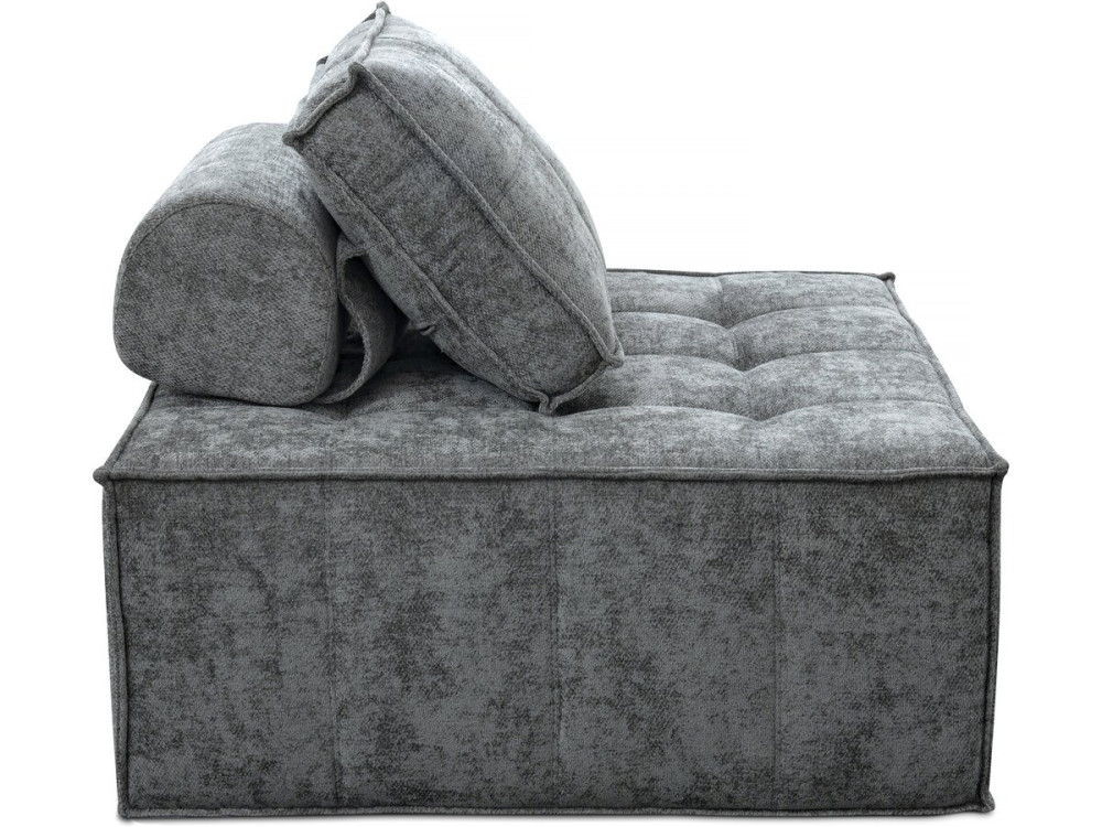 Sillón de tela texturizada «Velluto» - 96 x 100 x 89 cm - Gris