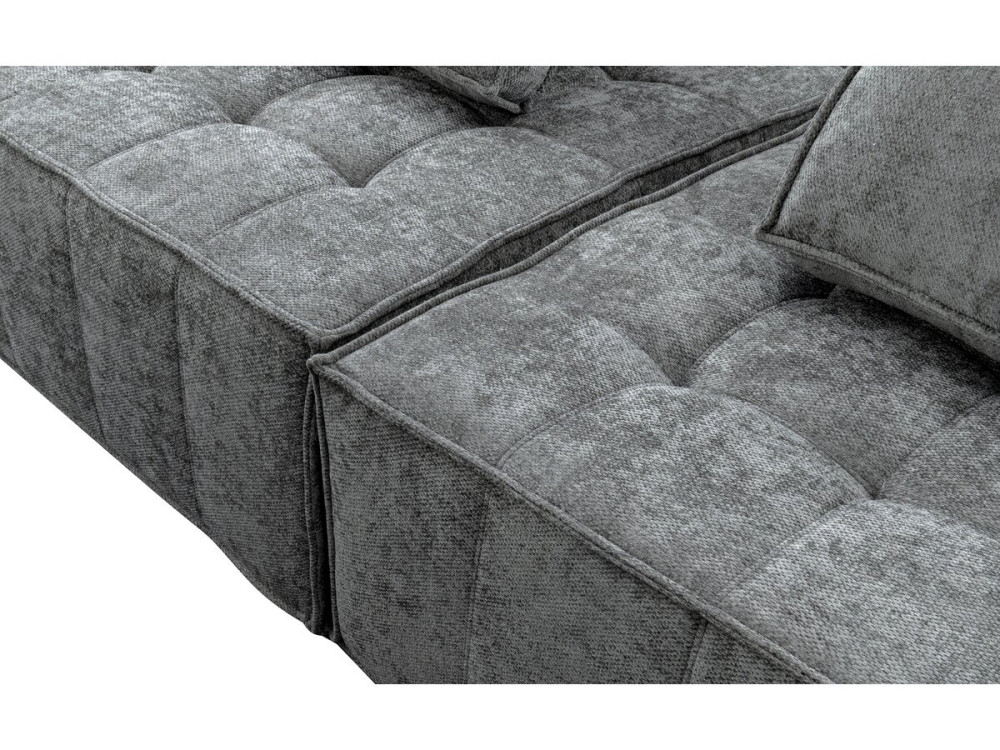 Sillón de tela texturizada «Velluto» - 96 x 100 x 89 cm - Gris