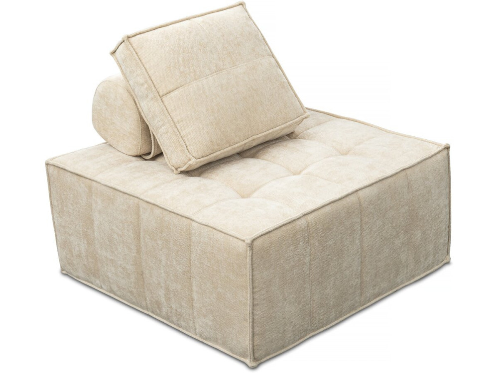 Sillón de tela texturizada «Velluto» - 96 x 100 x 89 cm - Beige