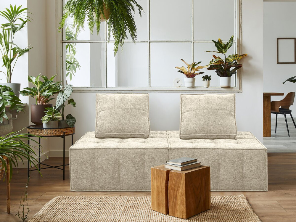 Sillón de tela texturizada «Velluto» - 96 x 100 x 89 cm - Beige