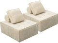 Sillón de tela texturizada «Velluto» - 96 x 100 x 89 cm - Beige - 2